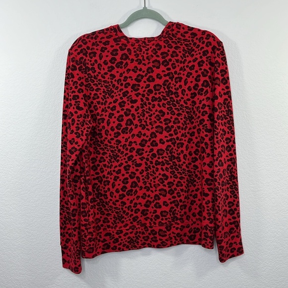 SUNDRY Leopard Print LOVE‎ Sweatshirt Red Size M - Picture 6 of 8